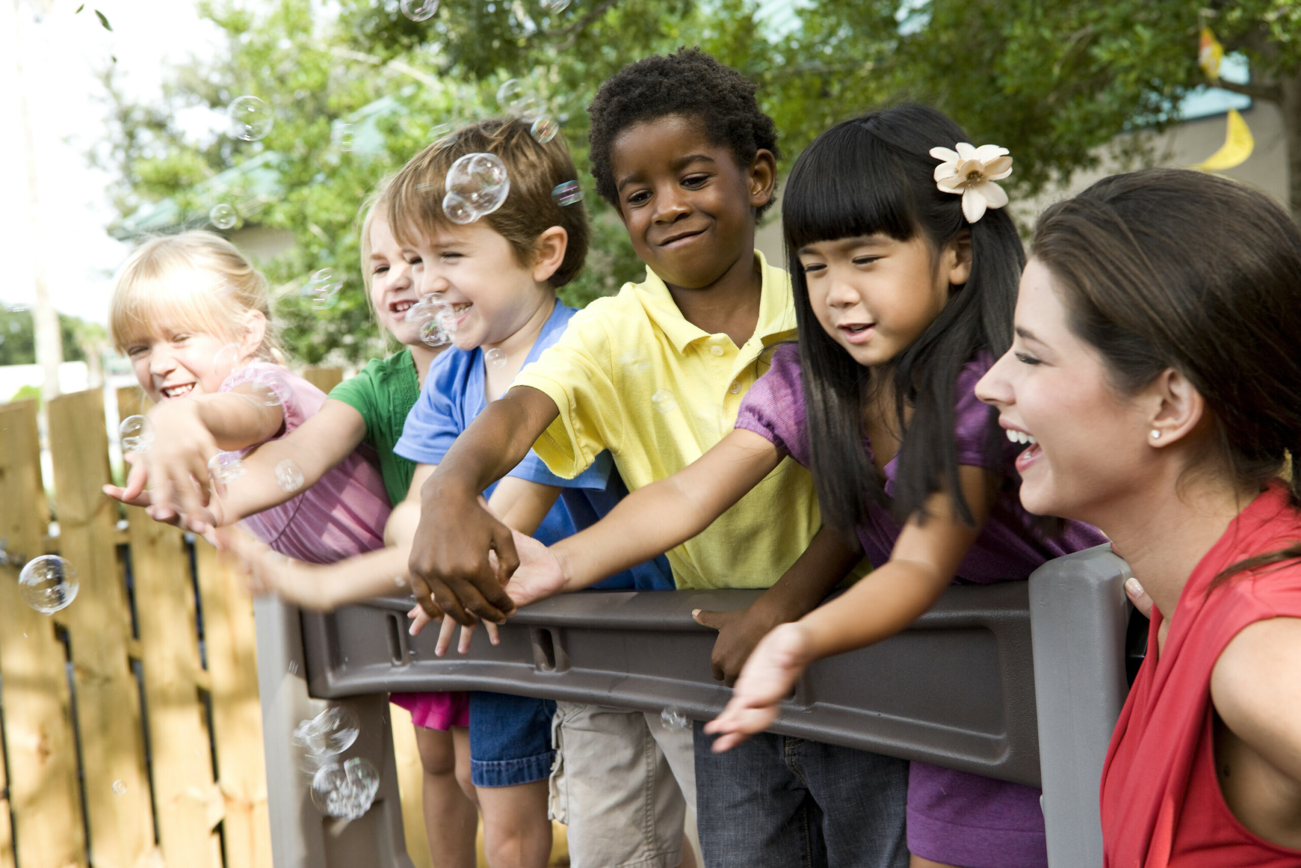 Group of children with an adult